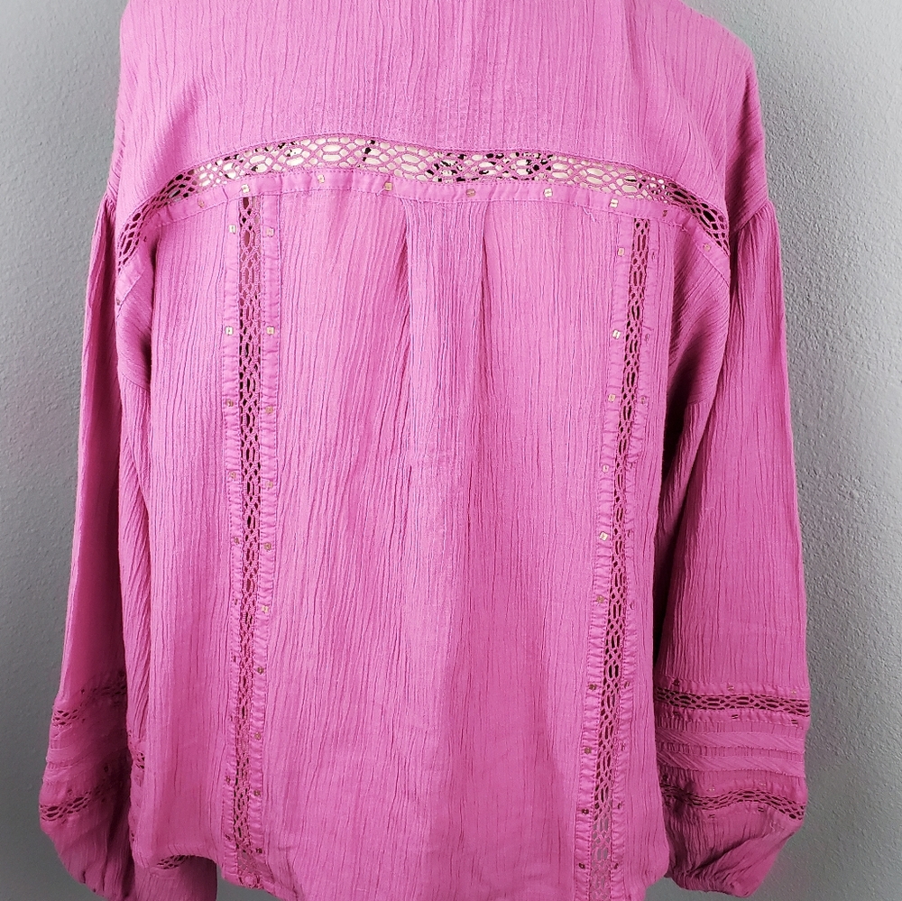 Free people long sleeve top with buttons - Picture 2 of 9